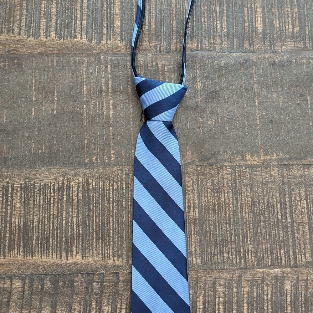 J. Khaki Blue Striped Silk Tie